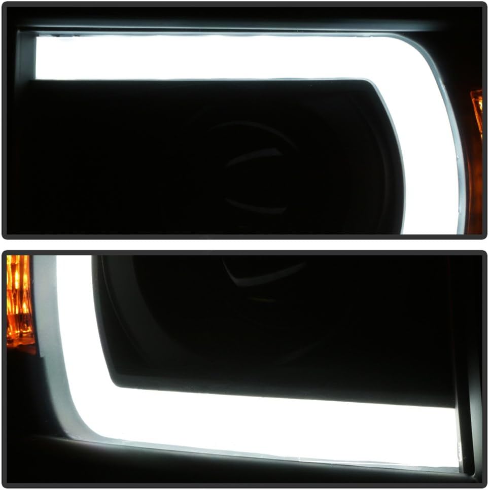 ACANII - For Black Smoke 2014-2015 Chevy Silverado 1500 LED Light Tube Headlights Headlamps Driver + Passenger Side