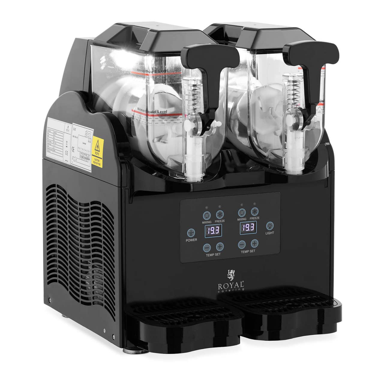 Royal Catering Slush Macchina 2 x 3 l Pannello di controllo digitale Gelatiera Slushy Maker Slush Ice Macchina
