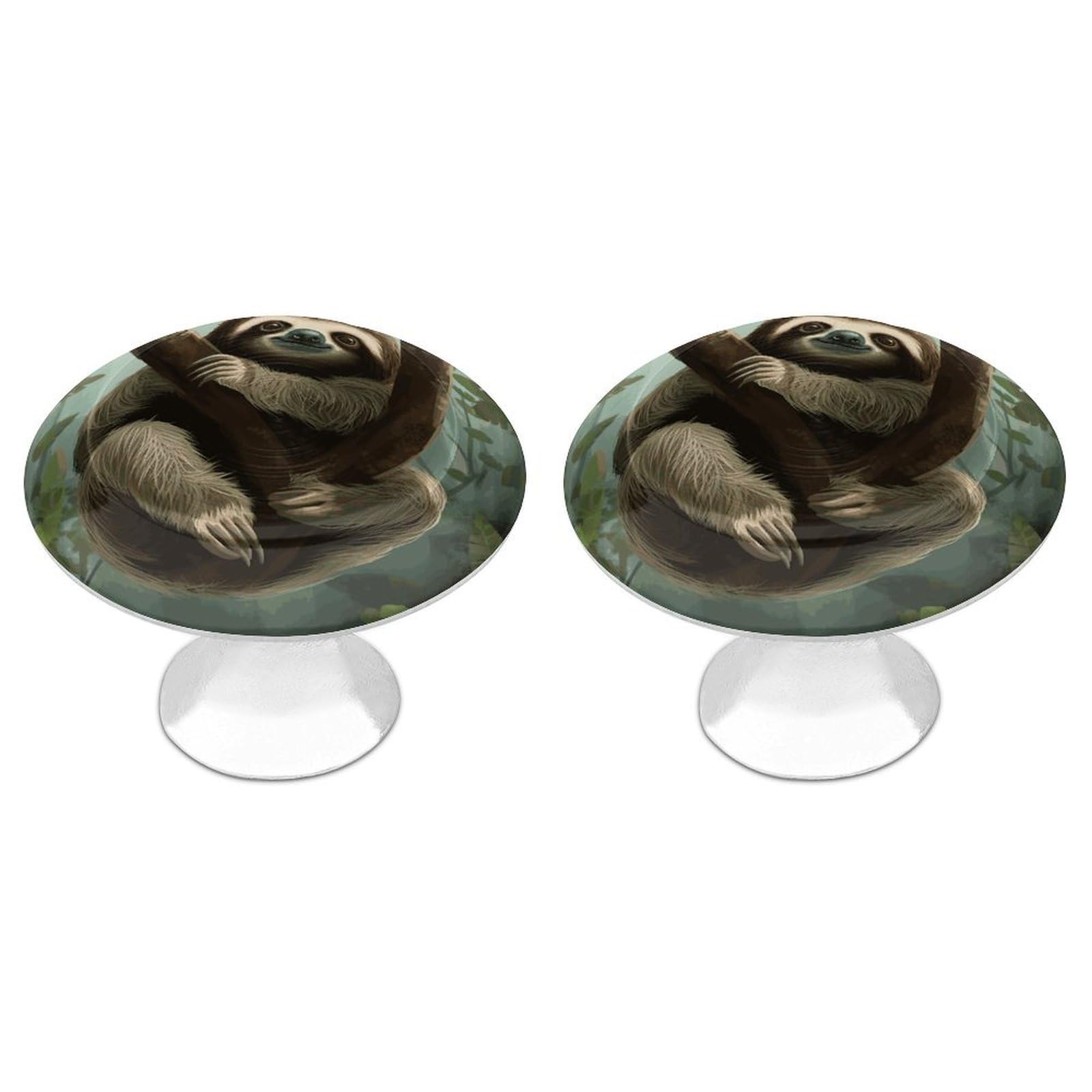 FekiLoot Sloth2 Cabinet Knob Kitchen Drawer Knob Stainless Steel Round Drawer Pulls Modern Cabinet Hardware Vintage Dresser Drawer for Kitchen Bathroom Closet Dresser Cabinets