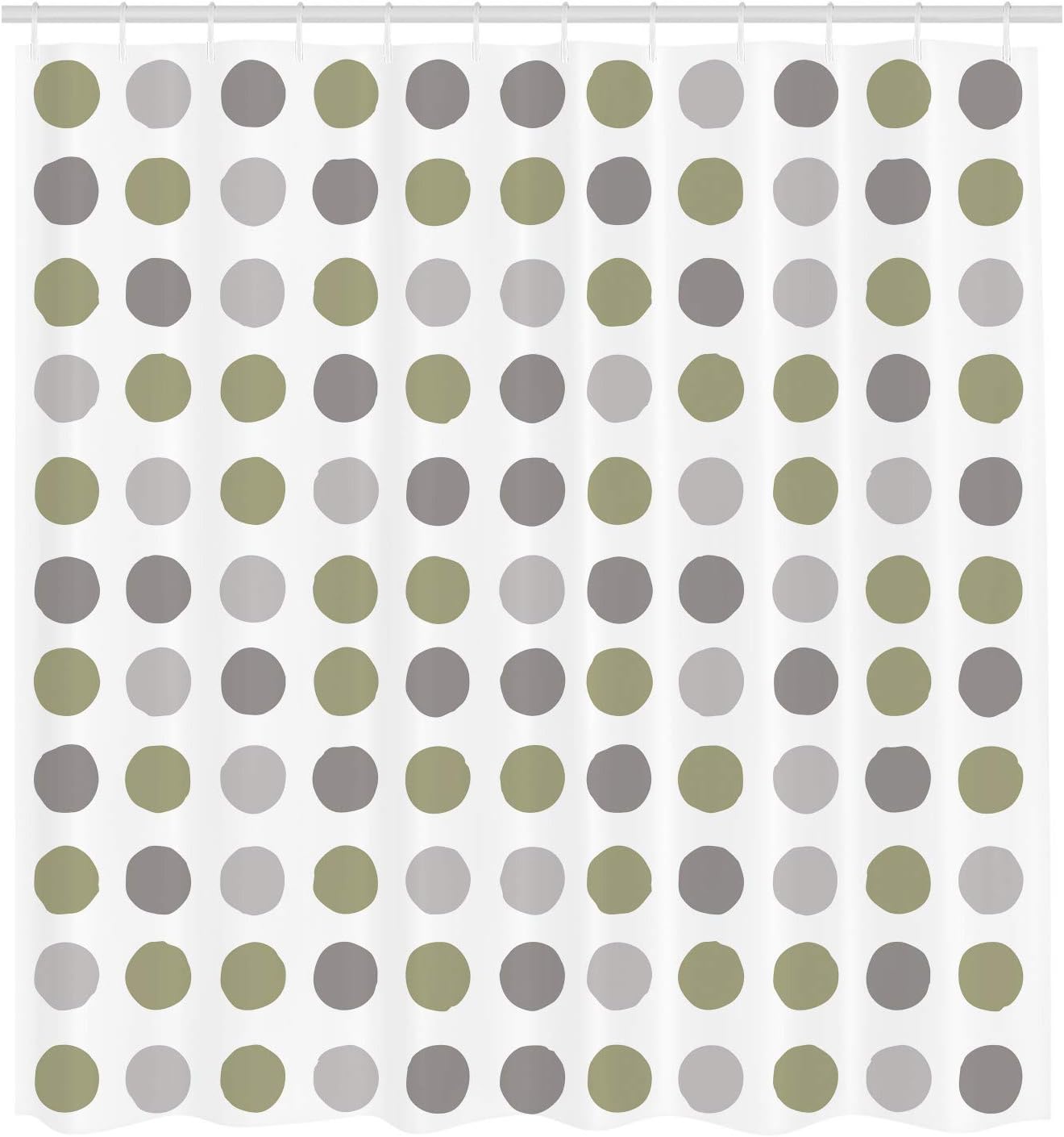 Ambesonne Geometric Shower Curtain, Traditional Retro Polka Dots Design European Ancestral Motif Pastel Colors, Cloth Fabric Bathroom Decor Set with Hooks, 70" Long, Khaki White