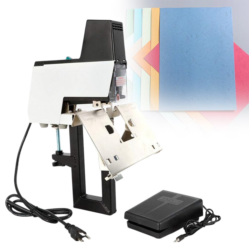 Máquina de encuadernación con Grapadora rápida automática eléctrica, Grapadora Plana y de sillín eléctrica de Alta Resistencia, Espesor de encuadernación de 2 a 30 Hojas, 220 V/50 Hz