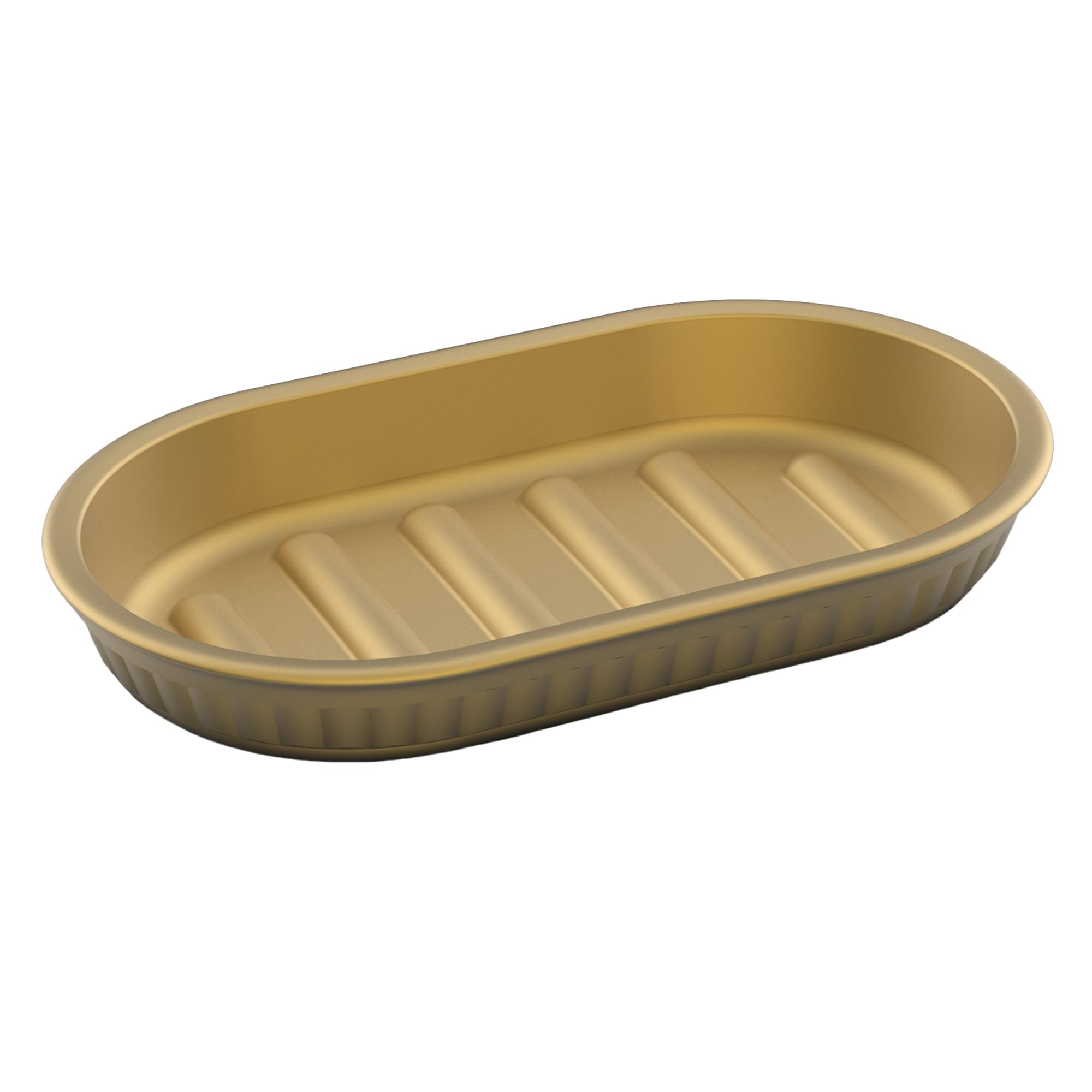 TATAY Bathroom Gold Soap Dish | Recycled and Resistant Plastic | Responsibly Made in Spain | Minimalist Design Soap Dish | Easy Cleaning | 15 x 8.2 x 2 cm - Baobab Collection