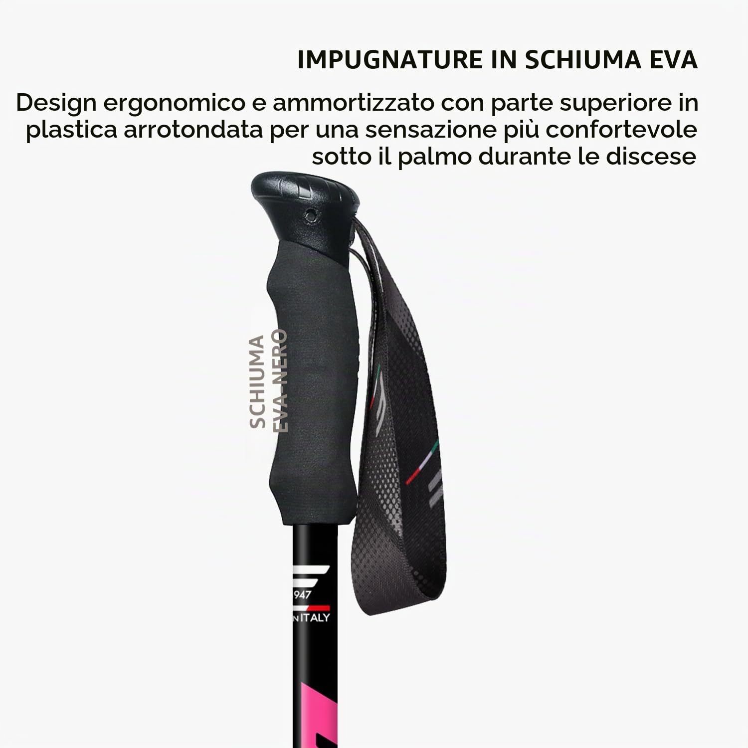 Fizan Compact 3 bastoncini da trekking – 158,8 g ultraleggeri, zaino in spalla, bastoncini da trekking, regolabili, pieghevoli, vestibilità personalizzata, impugnature in EVA, bastoncini da passeggio