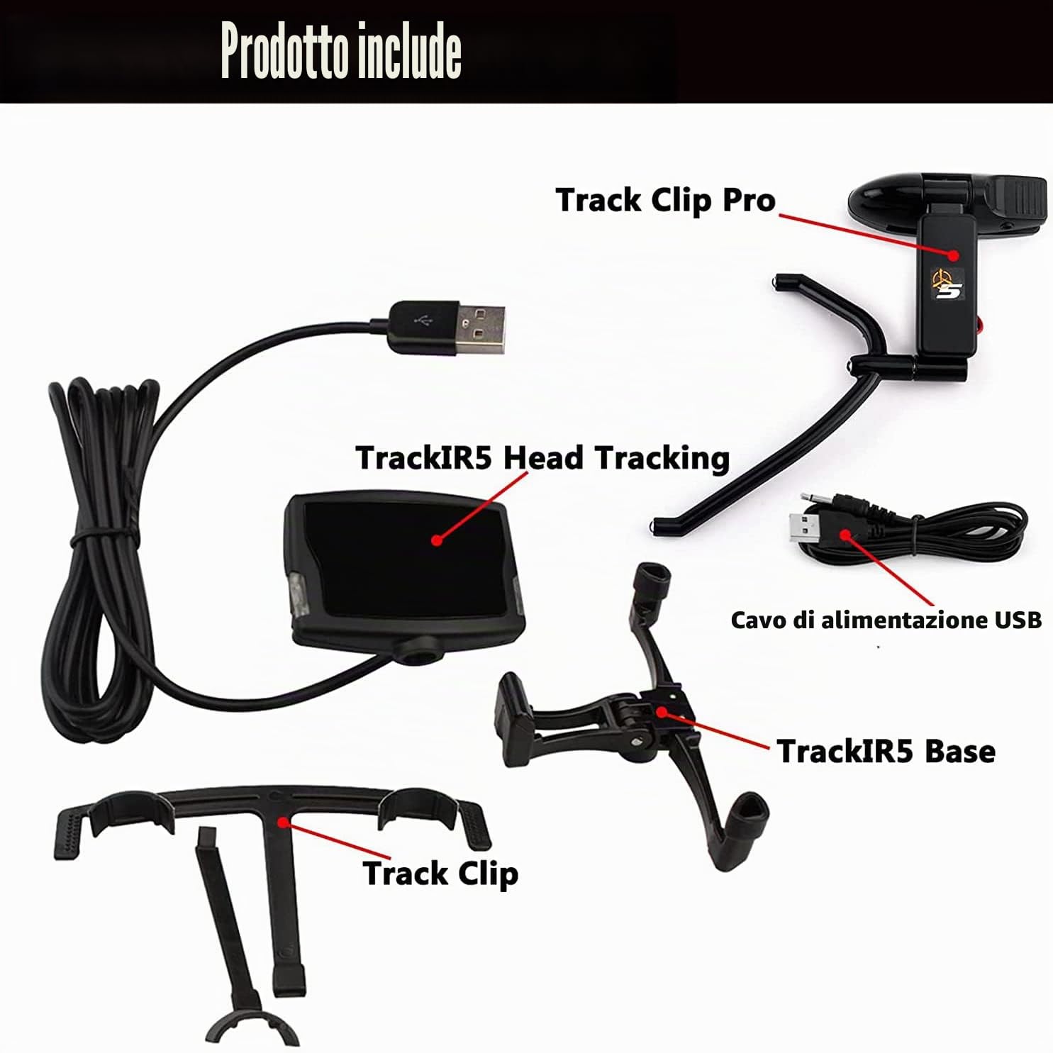 Head Tracking System per TrackIR 5, tecnologia ottica a infrarossi professionale per VR e giochi, migliora il controllo della postura della testa per giochi multipli