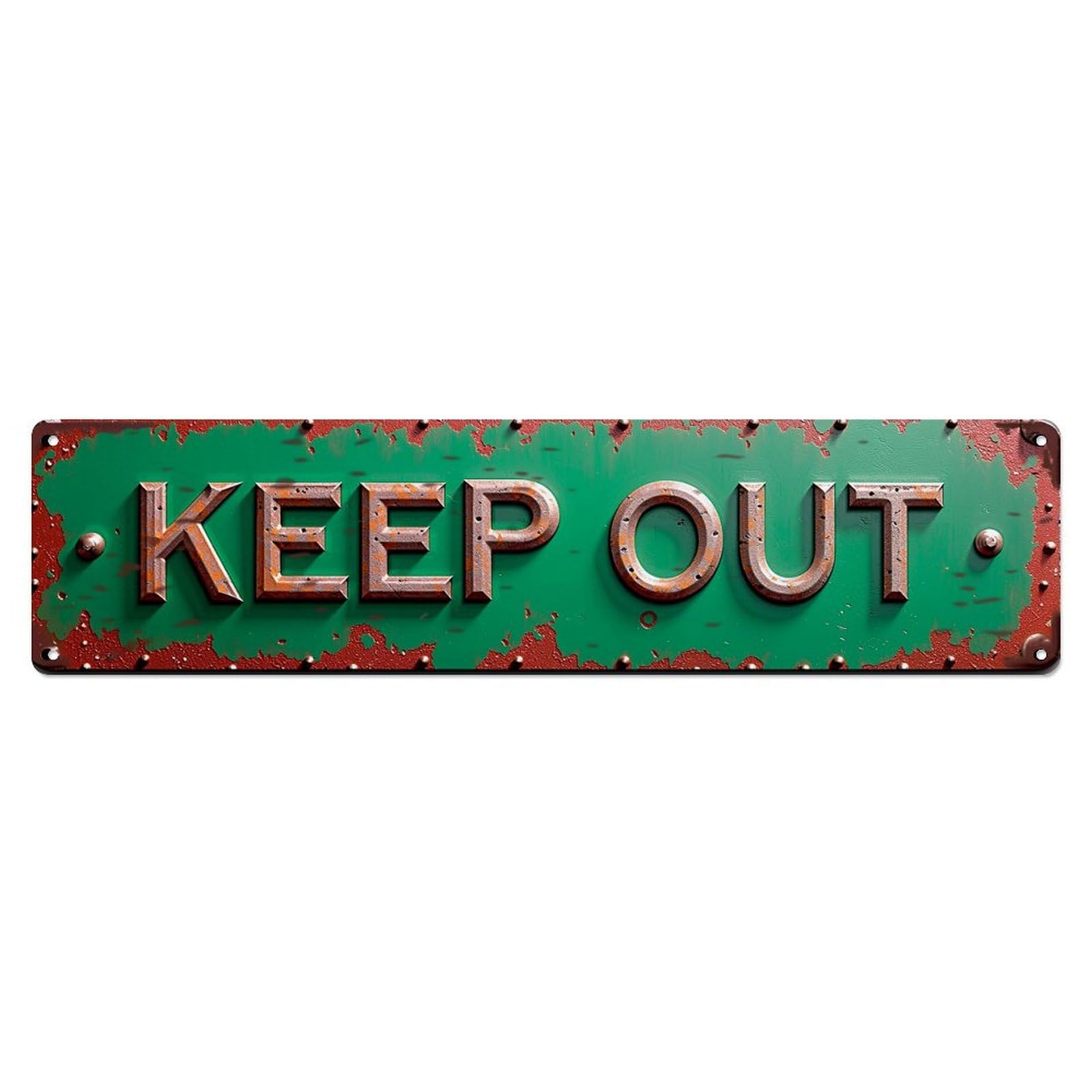Keep Out Sign Pattern Metal Tin Sign Plaque