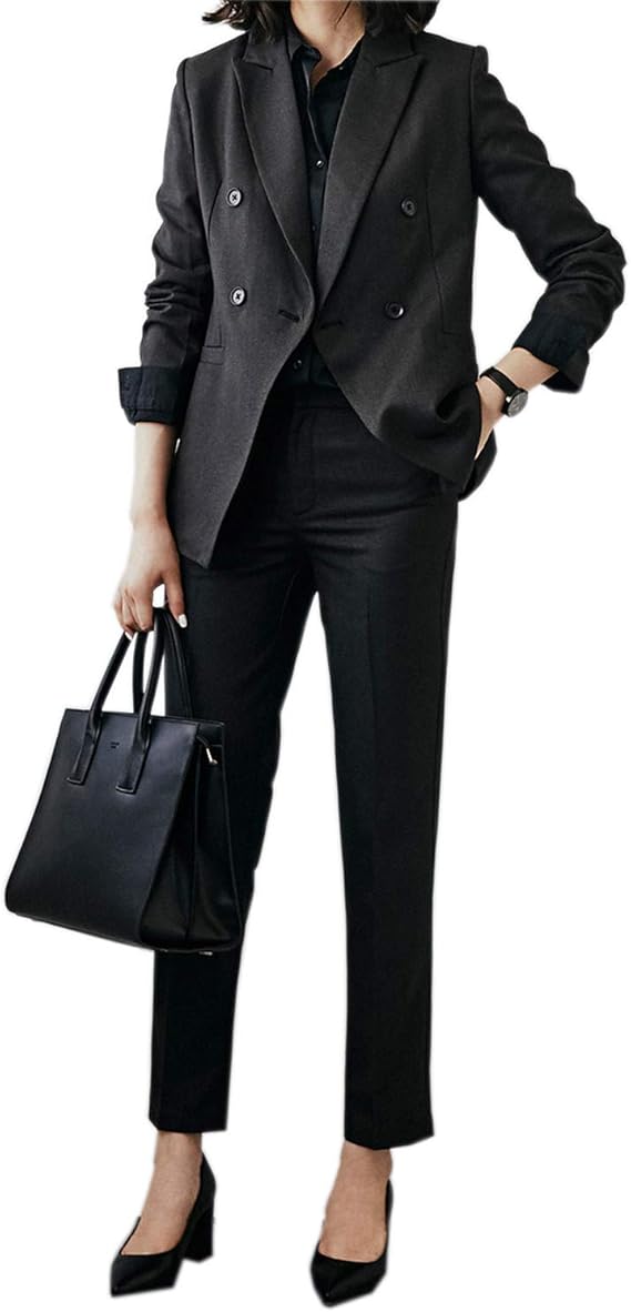 Amazon パンツスーツ レディース 秋冬 結婚式 エレガント セットアップ スーツ レディース 披露宴 通勤 ビジネス 事務服 レディーススーツ 大きいサイズ シンプル パンツスーツ 通販
