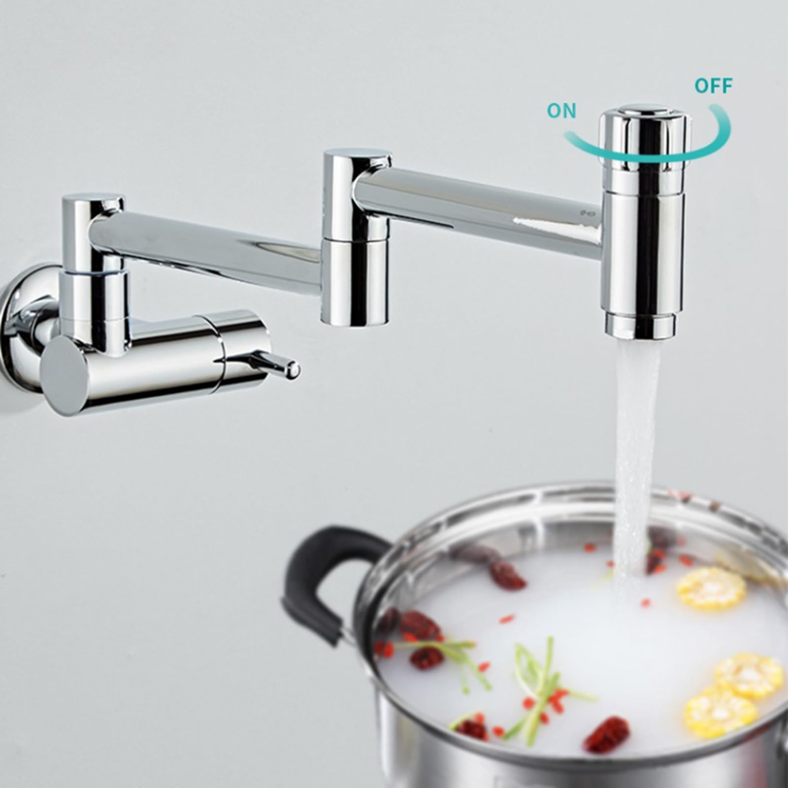 Rubinetti Riempimento Pentole Rubinetto Cucina A Muro Pieghevole Acqua Fredda Cromo Rotabile