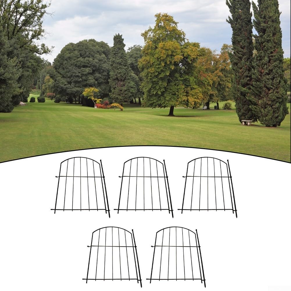 Pannelli di recinzione da giardino in metallo, set di recinzione ad arco per esterni, barriera decorativa per aiuole e bordi di laghetti, divisori per recinzione per piccoli animali per prato