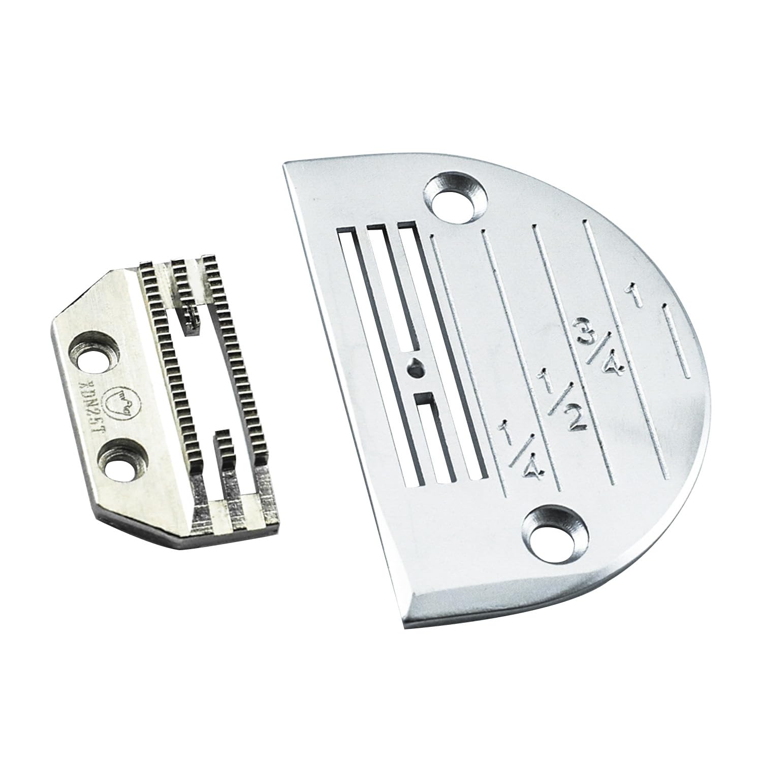 Blooy Silver - Standard Needle Plate & Feed Dog Kit Fits Juki Brother Singer Jack Industrial Lockstitch Sewing Machines E16, E18, E20, E22, E24, E26 (E18+25T)