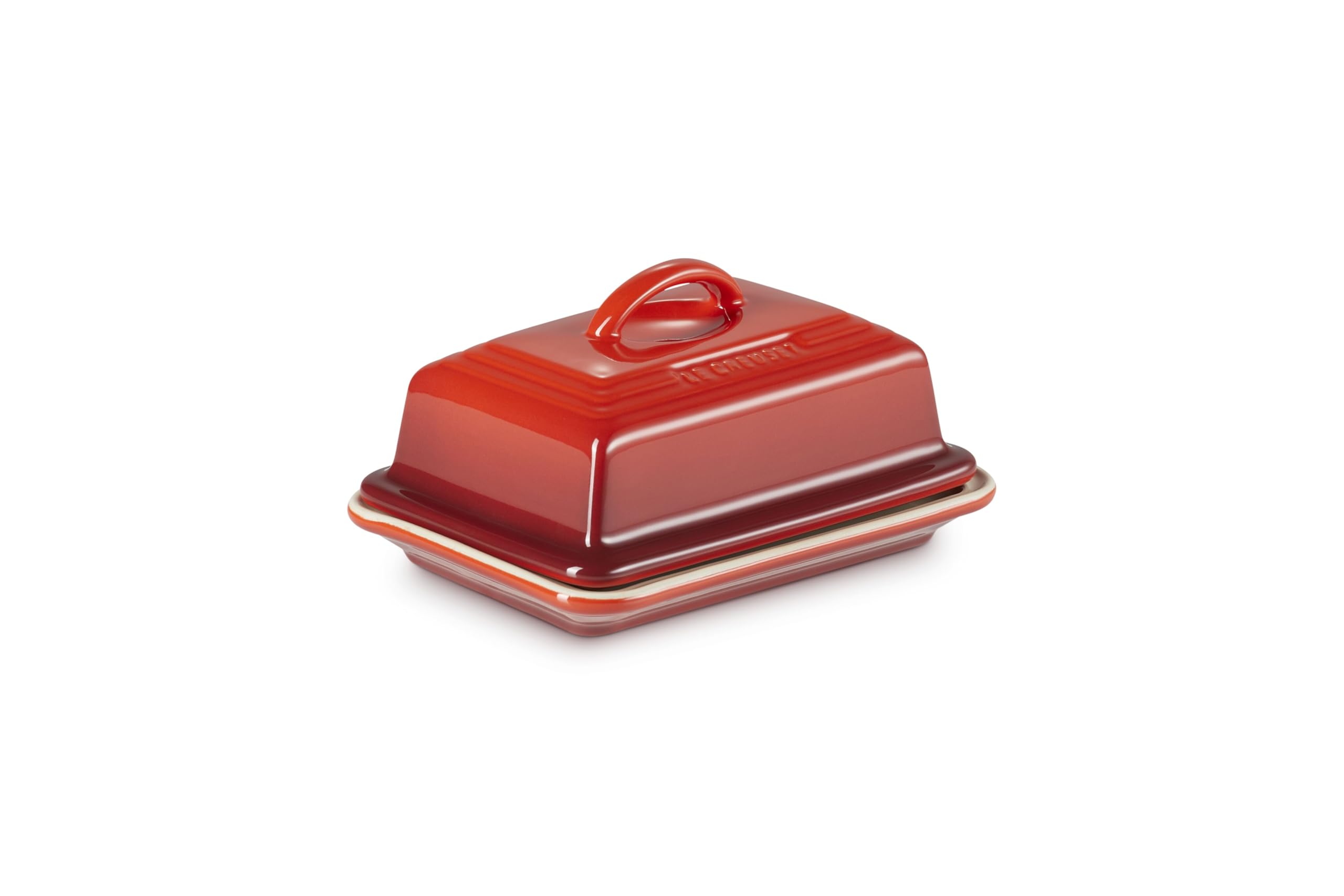 LE CREUSET Stoneware Butter Dish, 900 g, 17 x 12.5 x 9 cm, Cerise