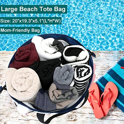 Image of JIANYA Beach Bag Women Waterproof Sandproof Beach Tote Bags with Cooler Top Zipper Large Totes for Beach Pool Travel Daily