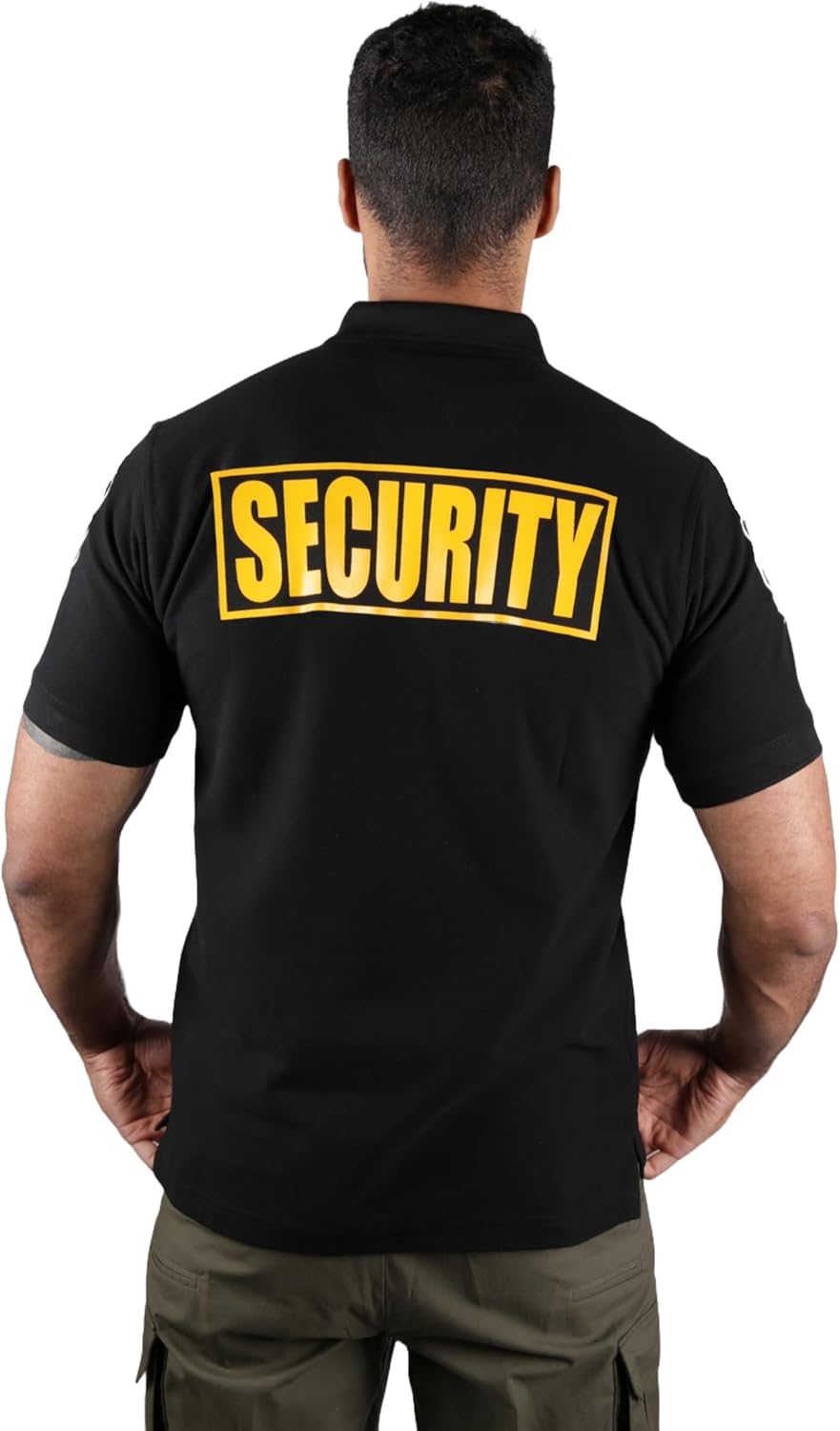 First Class Black Poly Cotton Security Polo Shirts - Image 2