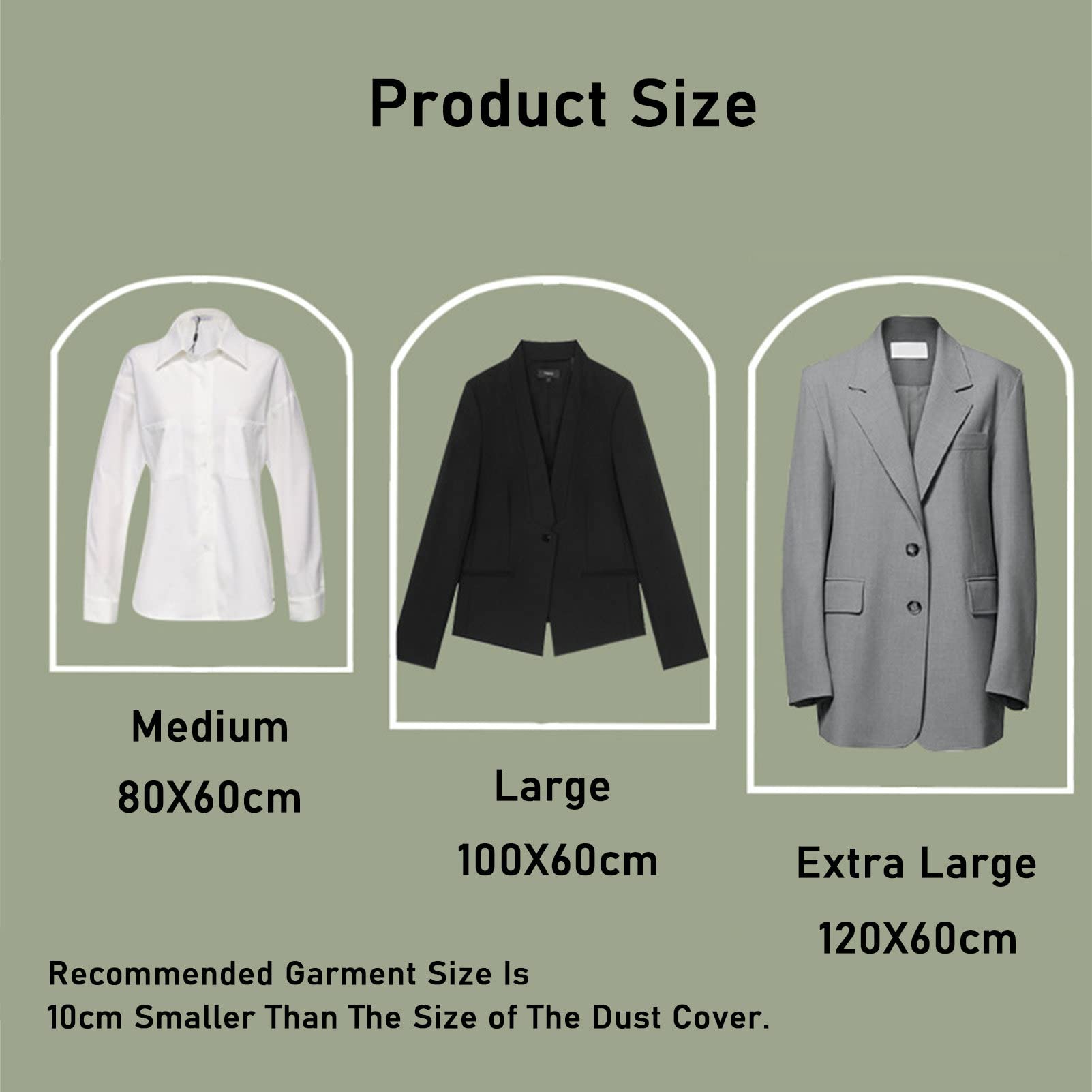 5 Fundas Antipolvo para Ropa para Colgar Ropa, Guardarropa, Almacenamiento, Viajes, Protectores de Plástico para Abrigos, Chaquetas, Vestidos, Camisas,60x100cm