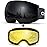 Odoland Magnetic Interchangeable Ski Goggles with 2 Lens, Large Spherical Frameless Snow Snowboard Goggles for Men Women, Black vlt 8.8%