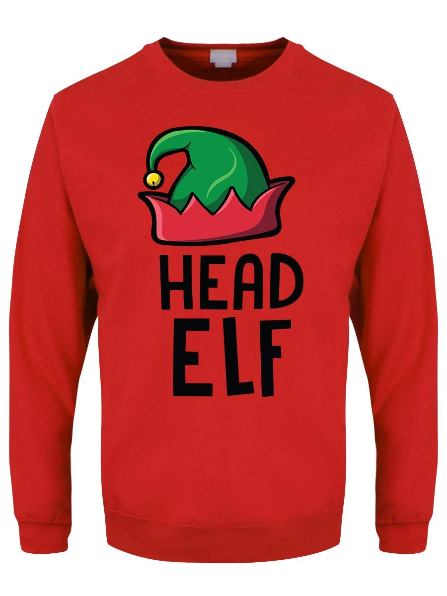 Grindstore Men's Red Head Elf Christmas Jumper Sweater