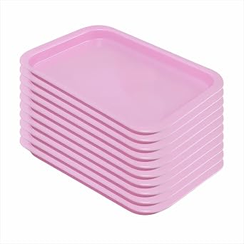Dental Procedure Tray - Autoclavable Flat Instrument Organizer for Clinics, Labs, and Offices, Reusable, 13.4"L 9.6" W 2" 10, Pink