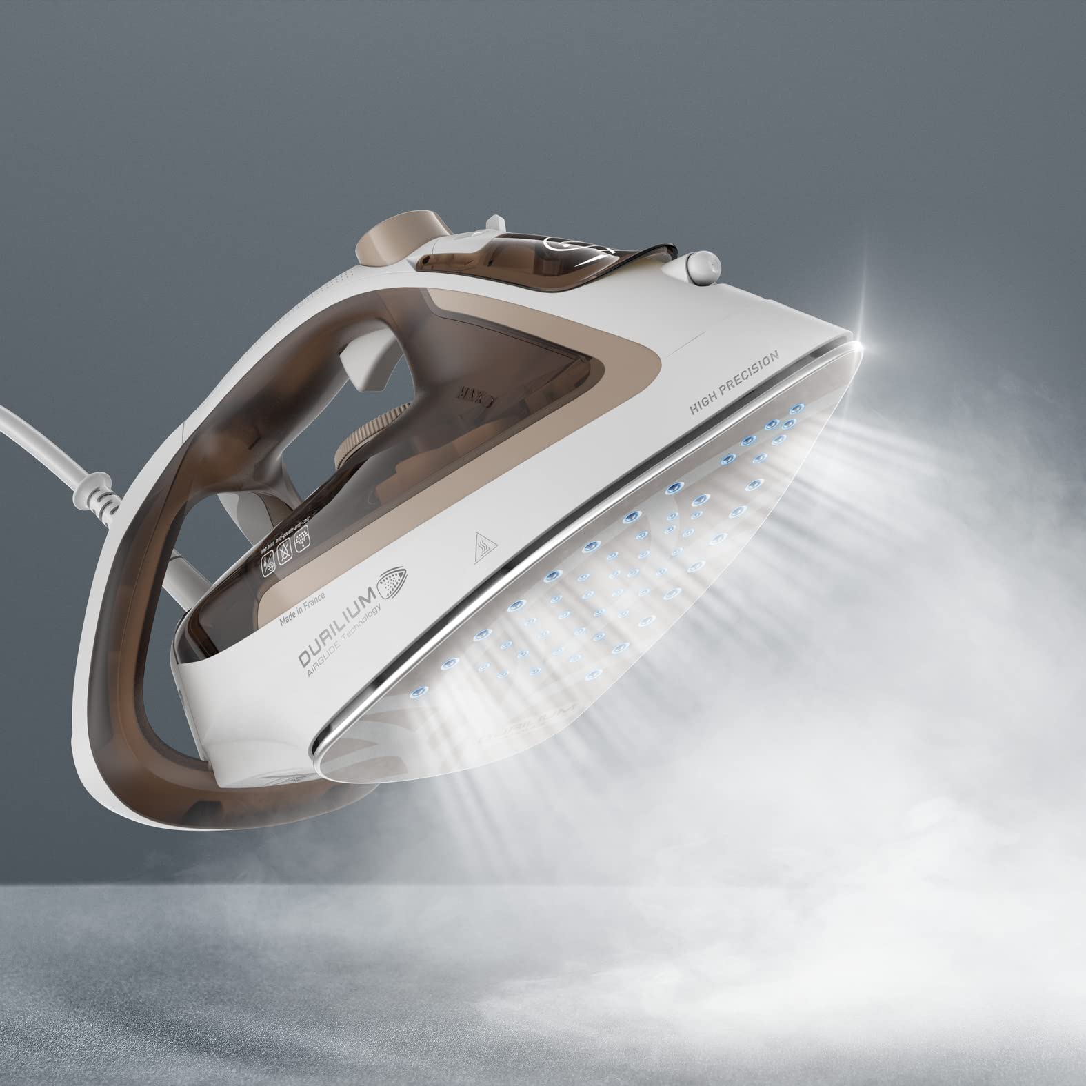 Tefal Easygliss Eco, Ferro a vapore, 2800 Watt, Colpo a Vaporen240 g/min, 88% riciclabile, Modalità Eco, Mocha/Bianco, FV5780