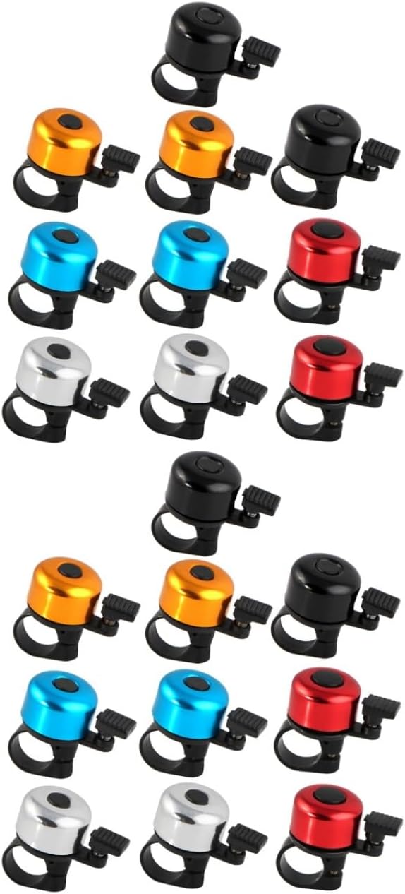 BESTOYARD 20 Pack Loud Mini Aluminum Bike Bells - Crisp Sound, Easy Install Safety Bells for Kids Adult Bicycles, Assorted Colors
