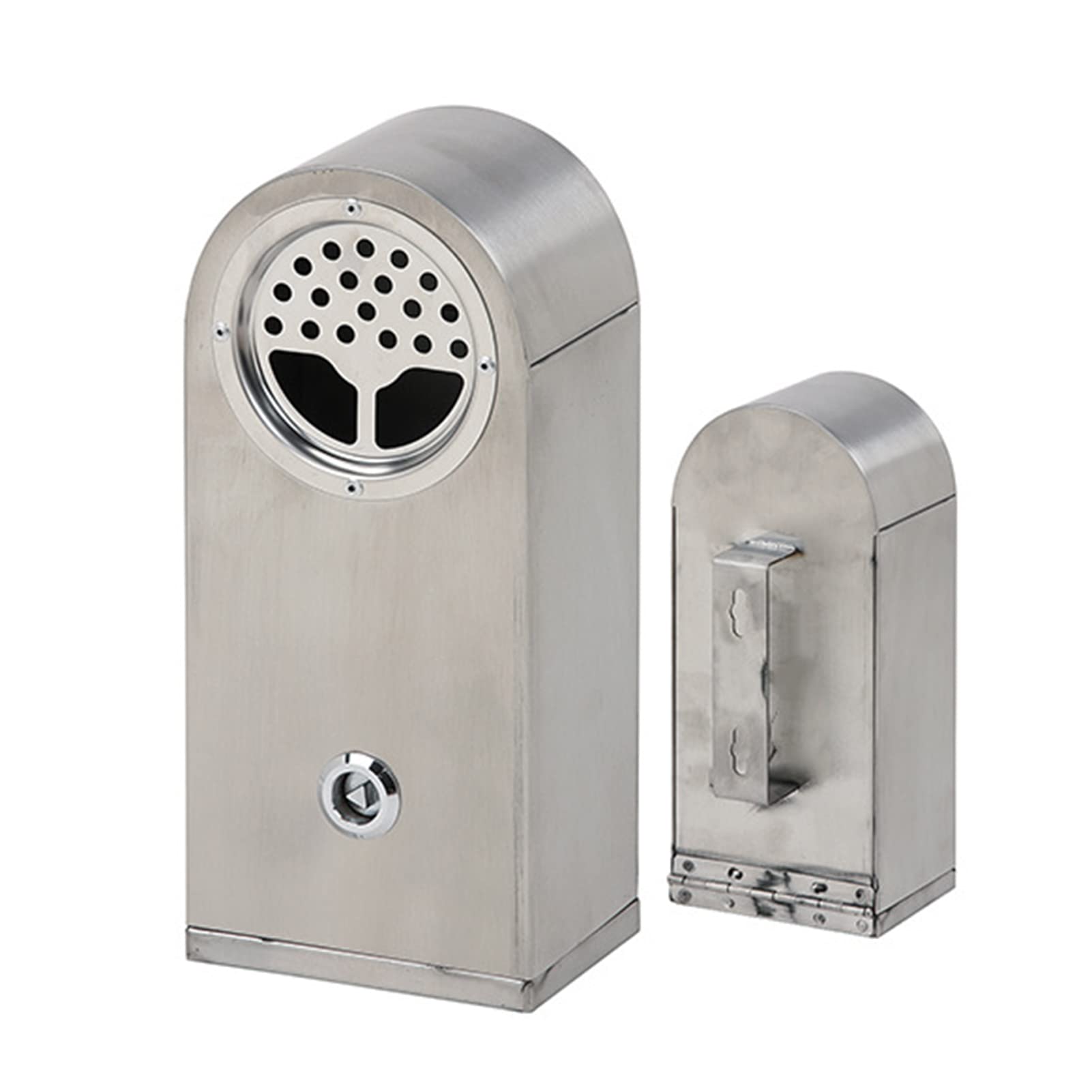 JYHHGDS Stainless Steel Wall Mounted Ashtray Lockable Cigarette Butt Container with Key for Outdoor Smoking Public Place