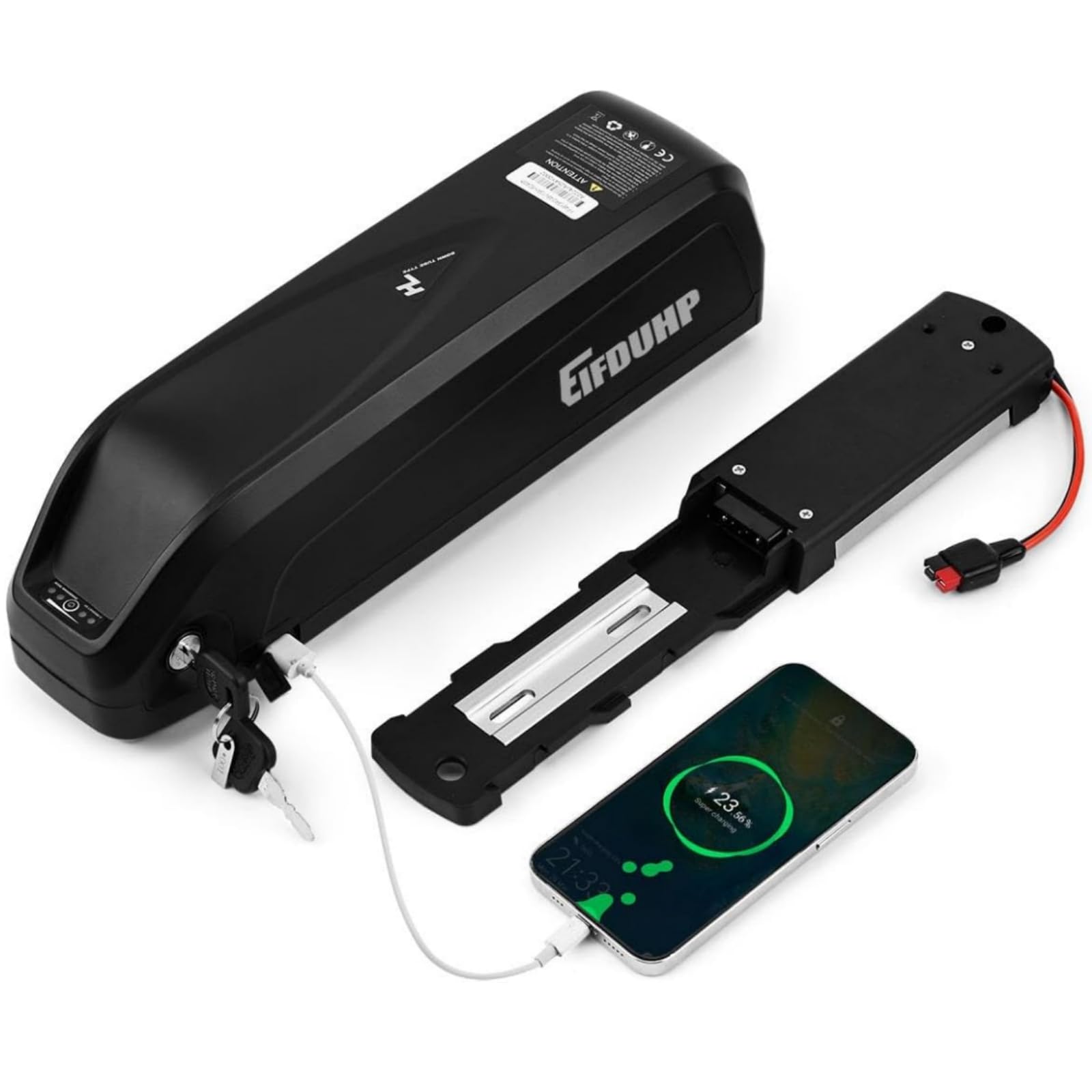 Ebike Akku 36V/48V 10Ah-22.5Ah Ebike Batterie Pack mit Ladegerät, 4-Pin/5-Pin Grundplatte, Sicherheitssperre & Batteriestandsanzeige für 50-1500W Motor