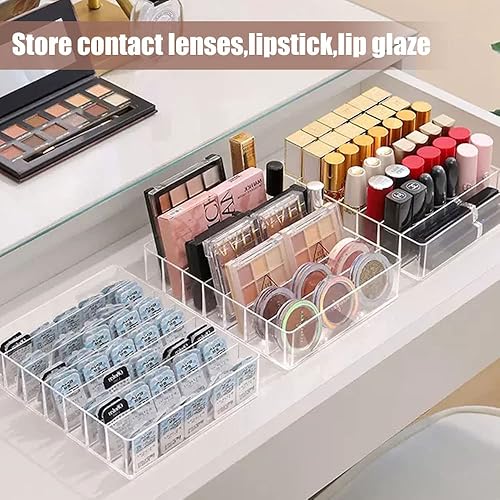 Miniatura 2 de TWUTGAYW Organizador de paleta de sombras de ojos, organizadores de maquillaje acrílico transparente y soporte de almacenamiento, organizador de