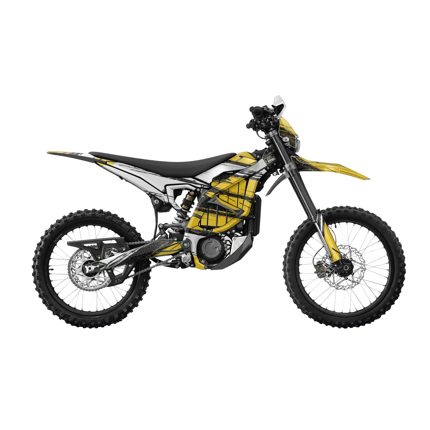 Glossy Glitter Surron Ultra Bee Graphics Kit Wrap - Grunge Stripe Yellow - Sur-Ron Skin - Premium 3M Vinyl Protective Wrap Decal Cover - Easy to Apply | Crafted in The USA by MightySkins