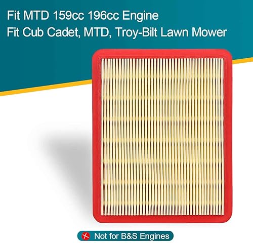 Miniatura 3 de Paquete de 2 filtros de aire 951-15245 para cortacésped de motor Cub Cadet MTD de 159 cc y 196 cc, repuesto para filtro de aire 751-15245