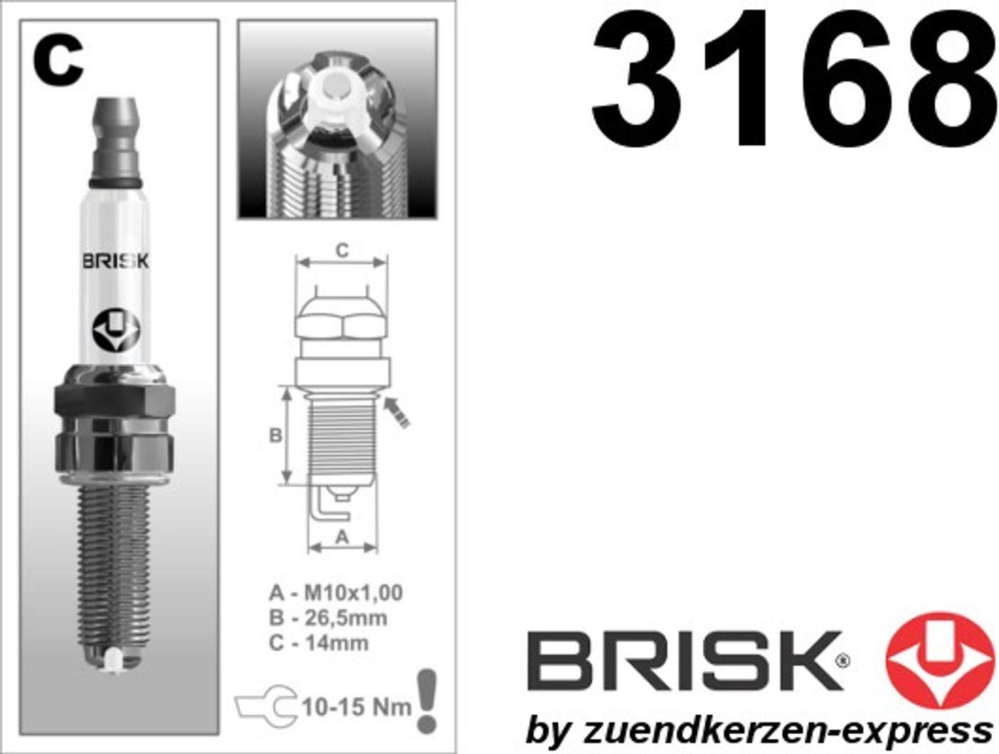 BRISK Premium Racing COR12LGS 3168 Candele d'accensione, set di 4