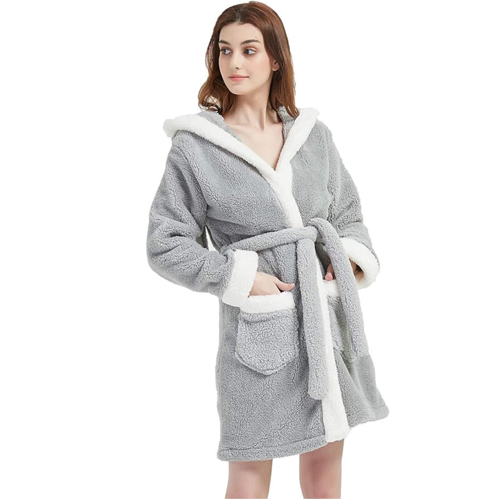 Albornoz Mujer Albornoz Adulto Con Capucha Felpa Sherpa BunnyAnimal