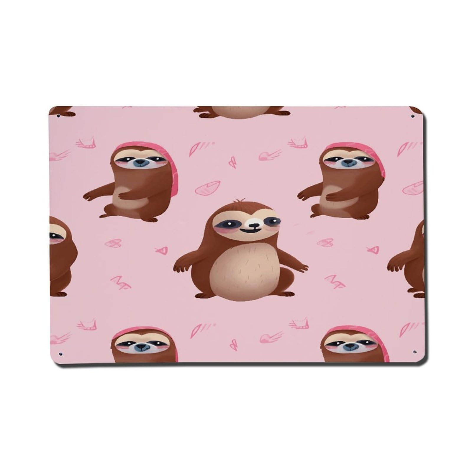 Adfgyerh Style Sloth-Pink Metal Signs Funny, Aluminum Tin Sign Indoor Outdoor Decor, Vintage Signs For Home Office Kitchen Bar Cafe Garden Farmhouse Wall Decor