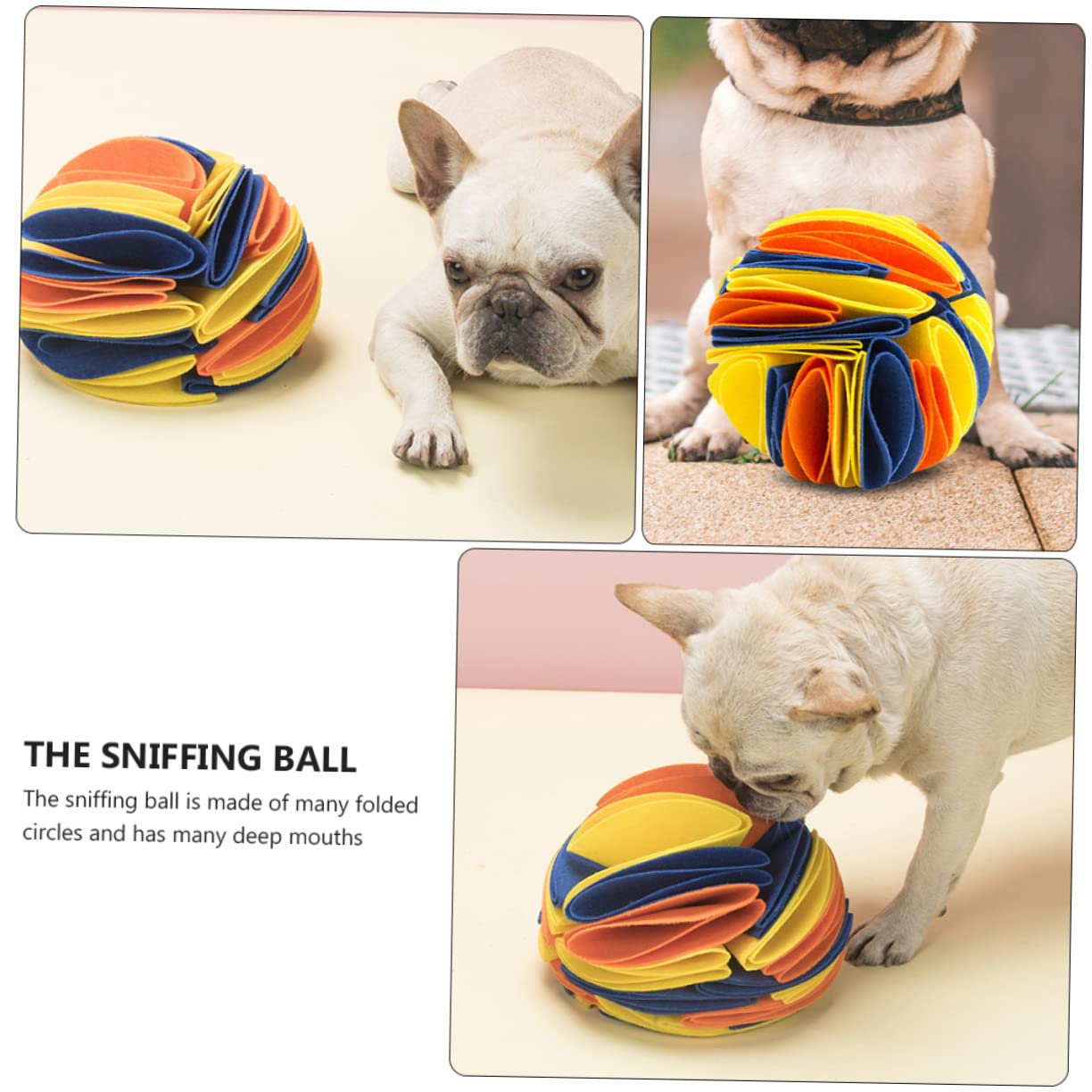 BESPORTBLE 3stücke Interaktiver Snuffle Ball Für Hunde Langsame Futtervergabe Mit Versteckten Leckerlis Aus Robustem Filz Für Kleine Und Große Haustiere