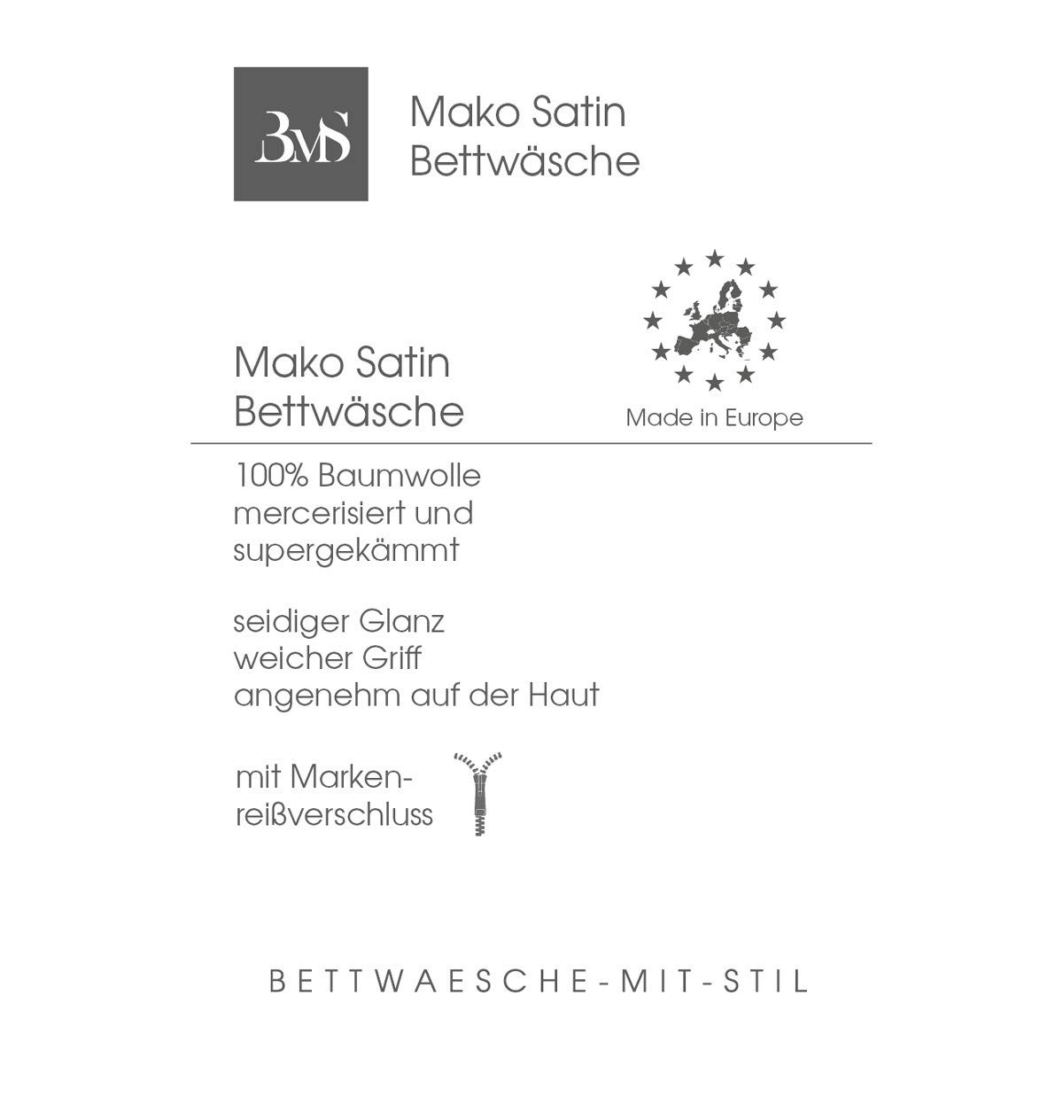 Bettwaesche-mit-Stil Mako Satin Baumwollsatin Wende Bettwäsche Garnitur - viele Farben und Größen (grau - anthrazit, 1x 155x220 + 1x 80x80 cm)