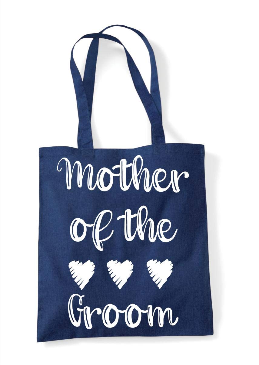 Mother Of The Groom Hearts Wedding Statement [WED17] cotton tote shopping bag - Navy
