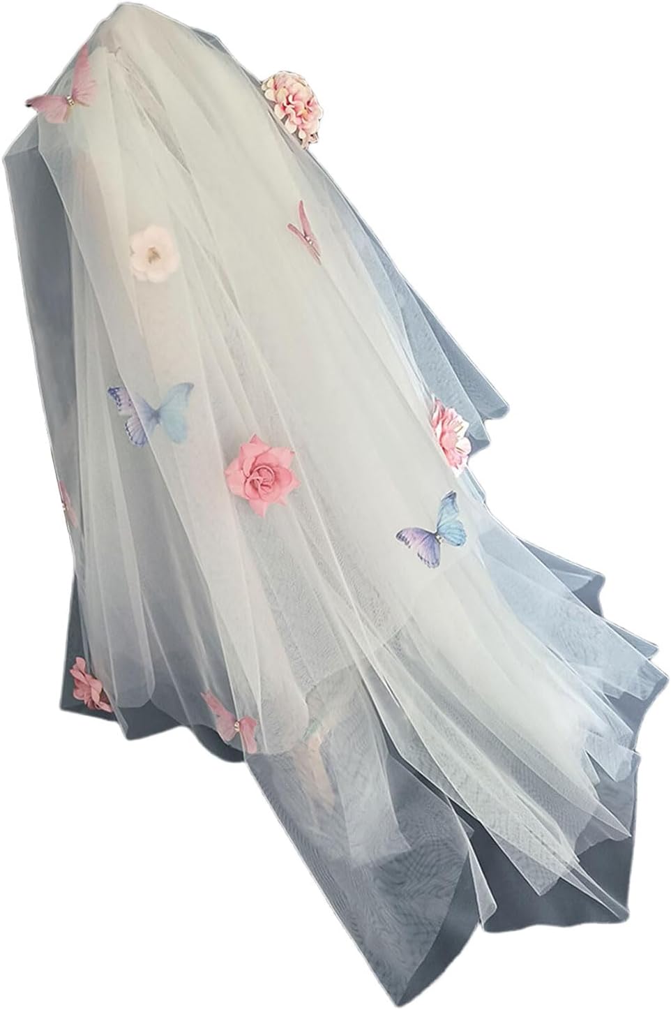 Romantica Wedding Veil Handmade Flowers Veils Charm Tulle Bridal Veils for Memorable Wedding Ceremony Outdoor Wedding Veil