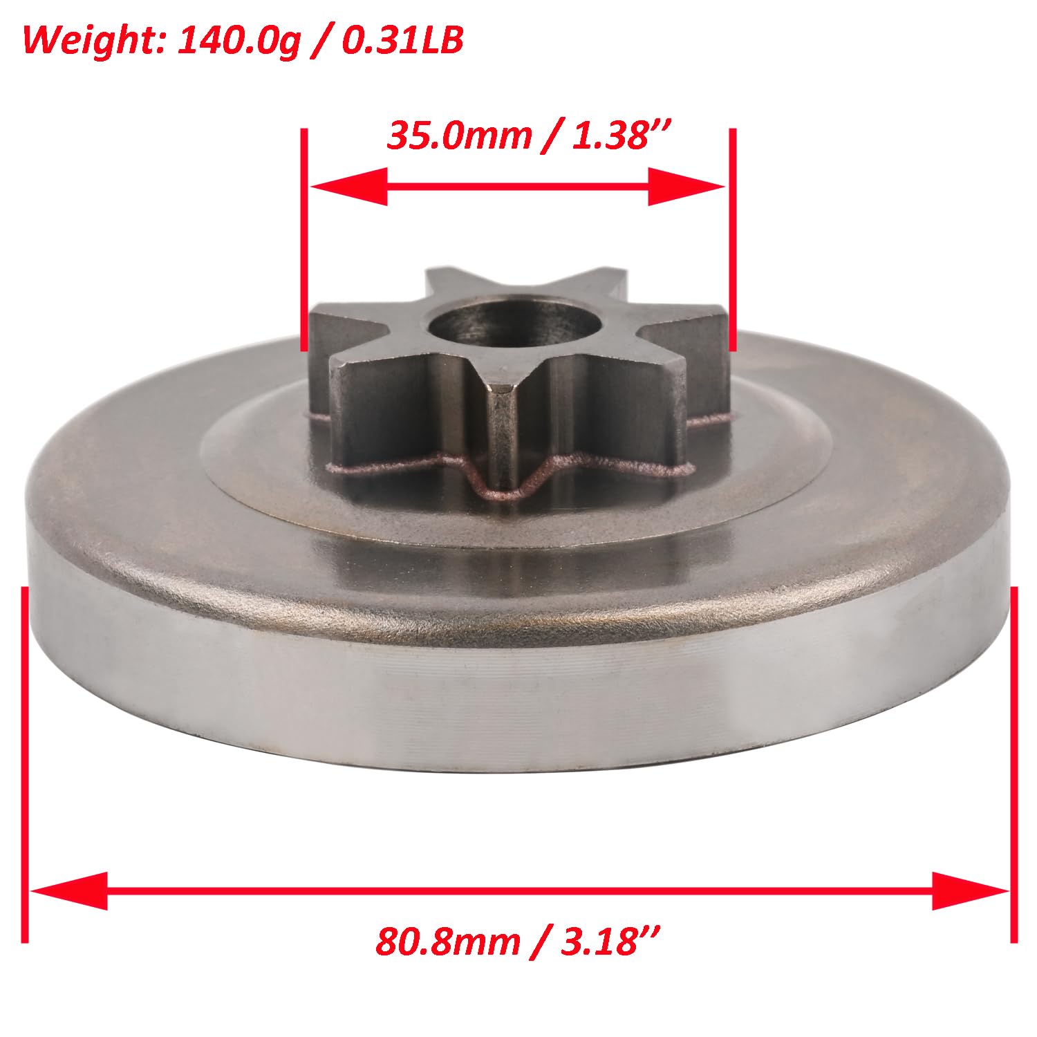 175005-03431 175005-14330 175005-11030 32794X Pignon d'embrayage 7 dents pour Echo CS-451 CS-452 CS-500 CS-500VL CS-510 CS-510 CS-510 S-510EV. L CS-550 CS-550EVL CS-610 CS-610EVL CS-650 CS-660EVL