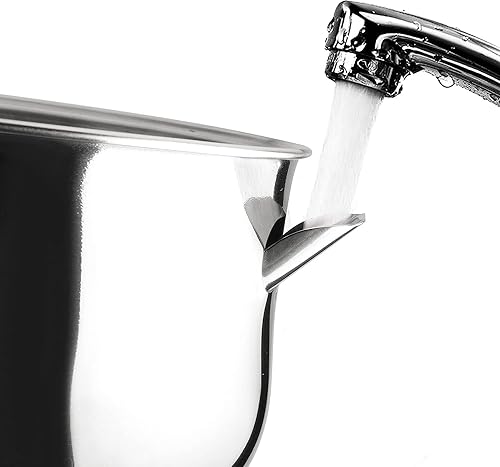 Miniatura 2 de Ibili Olla doble de acero inoxidable todo en una pieza con tapa, doble pared con espacio integrado para insertar agua para derretir chocolate,