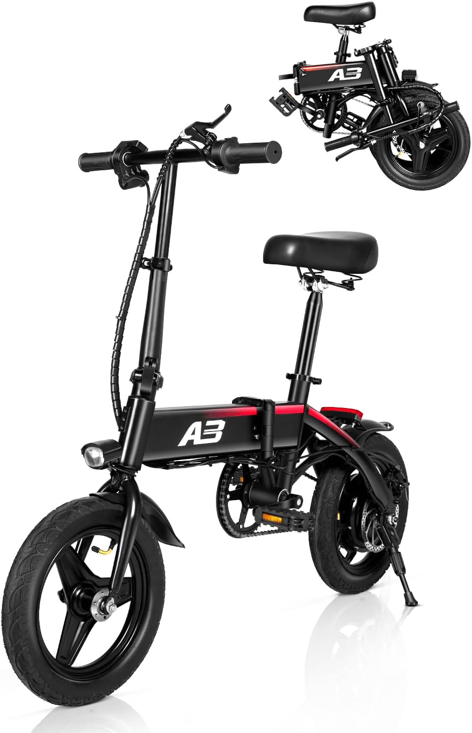 14’’ Electric Bike, Folding Electric Bicycle for Adults, 22 Mph,20+ Miles,350W (Peak 400W) Motor,Mini Fat Tire Ebike, 36V 12AH Waterproof Removable Battery 14’’ Electric Bike, Folding Electric Bicycle for Adults, 22 Mph,20+ Miles,350W (Peak 400W) Motor,Mini Fat Tire Ebike, 36V 12AH Waterproof Removable Battery
