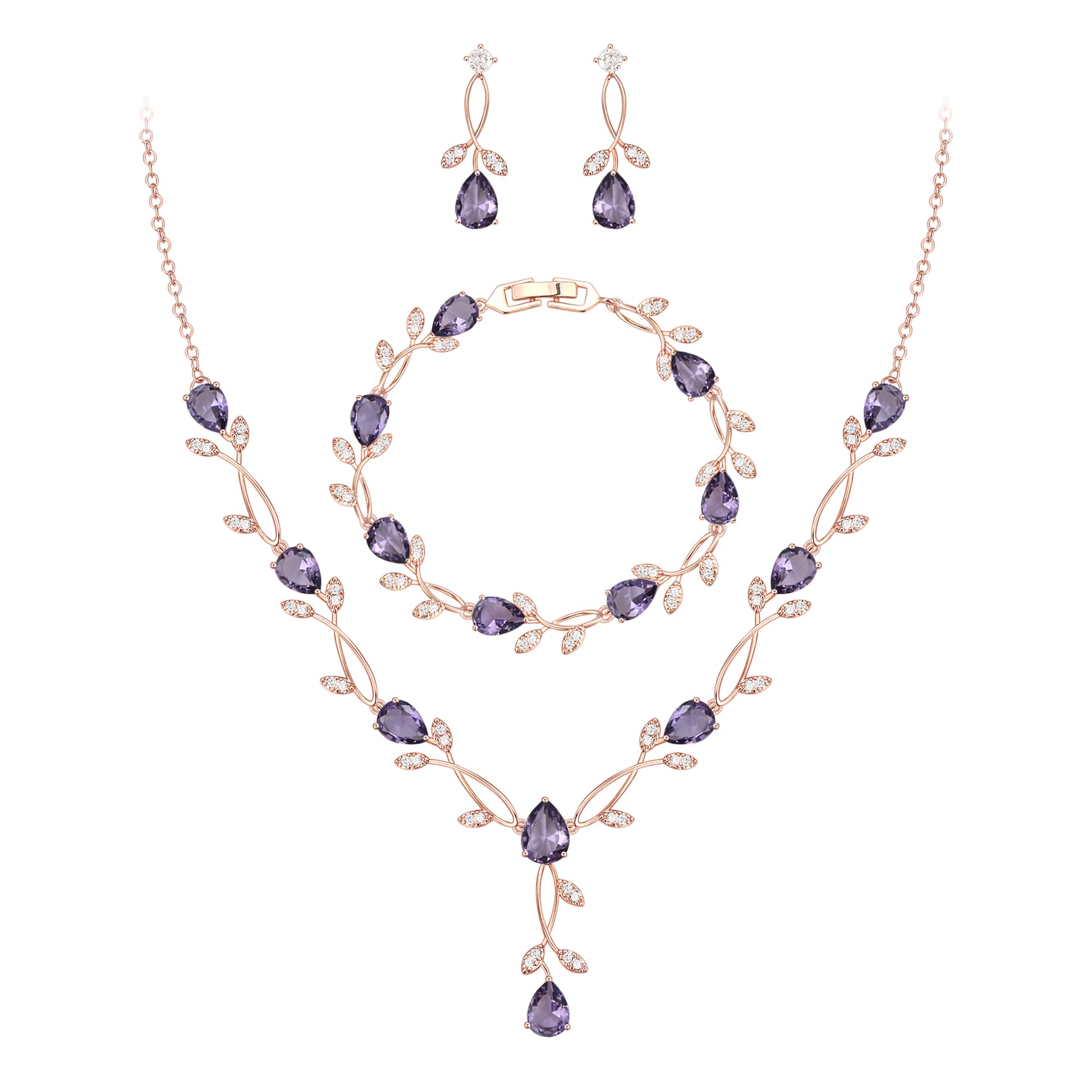 EVER FAITH Bridal Cubic Zirconia Jewelry Set