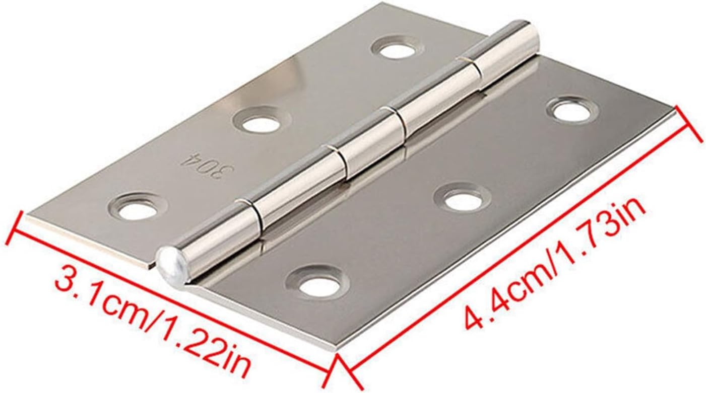 10Pcs Stainless Steel Door Hinges 2 Inch Cabinet Hinge Connector Door Window Flat Hinges Bookcase Drawer Furniture Hardware