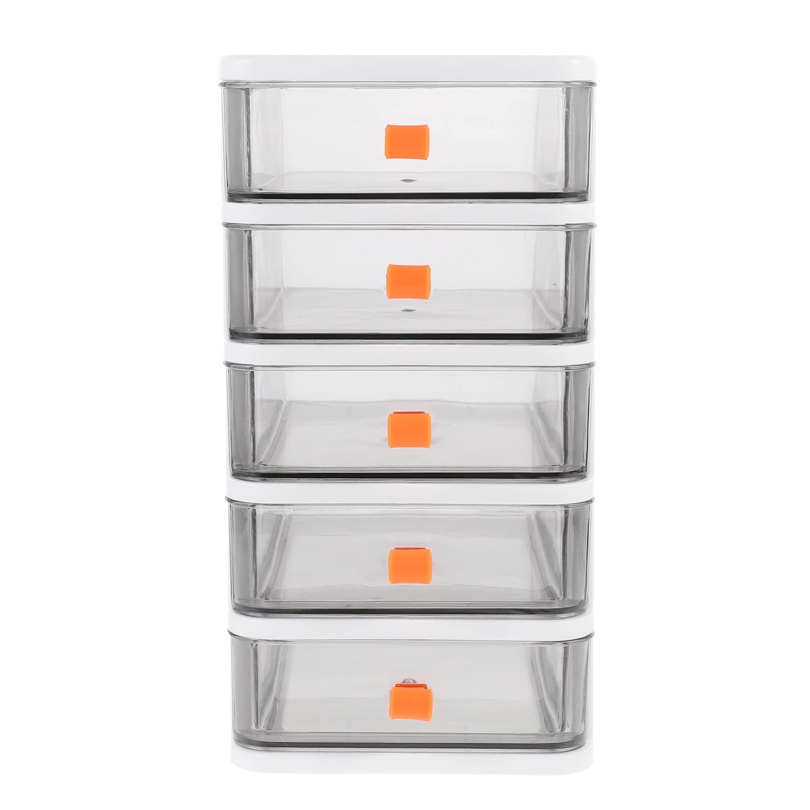 Cassettiera a 5 cassetti – Cassettiera da scrivania trasparente, mobiletto multifunzione, scaffale bianco per casa e ufficio, efficiente risparmio di spazio, soluzione elegante per mobili