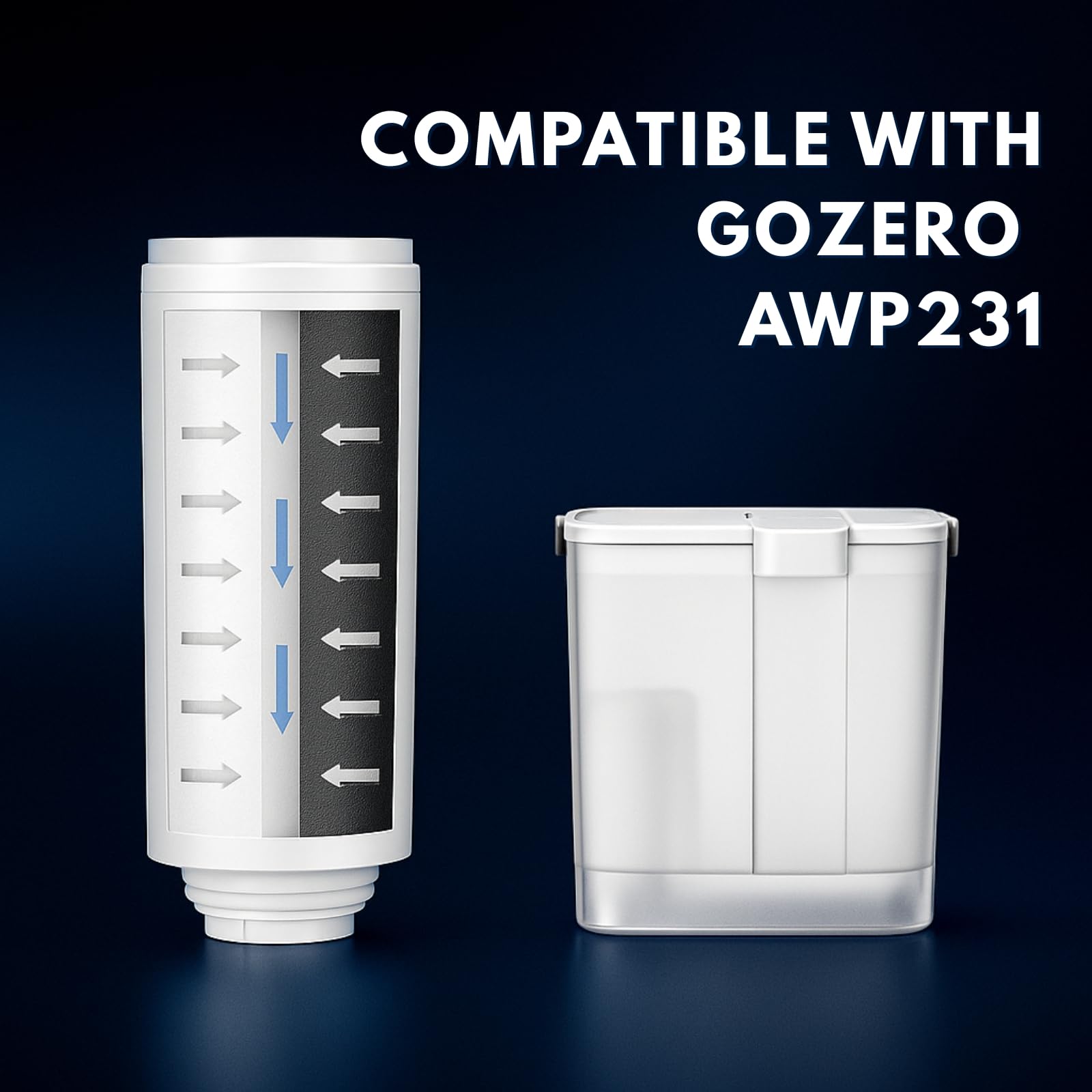 Nispira Filtro di ricambio per caraffa d'acqua AWP231 per Philips AWP2980, compatibile con caraffa filtrante istantanea Philips, confezione da 4