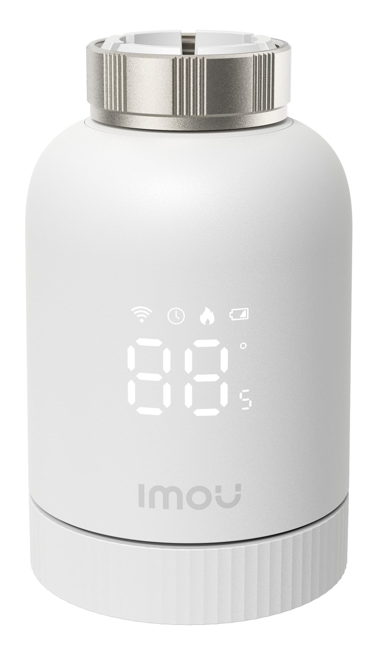 Imou Valvola Termostatica con 6 adattatori di montaggio, con rilevamento finestra aperta, protezione congelamento, programmabile e compatibile con Alexa e Google.