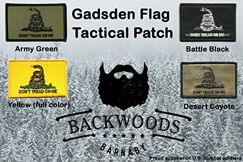 Don't Tread On Me Gadsden Flag Morale Patch With Hook & Loop (Dtom Black, 2" X 3") #TOP1