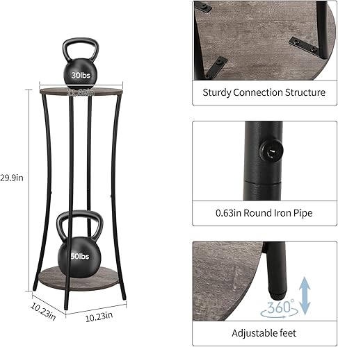 Miniatura 4 de YINMIT - Soporte para plantas de interior, estante de 2 niveles y redondo para macetas, estante para macetas de flores, estante de soportes