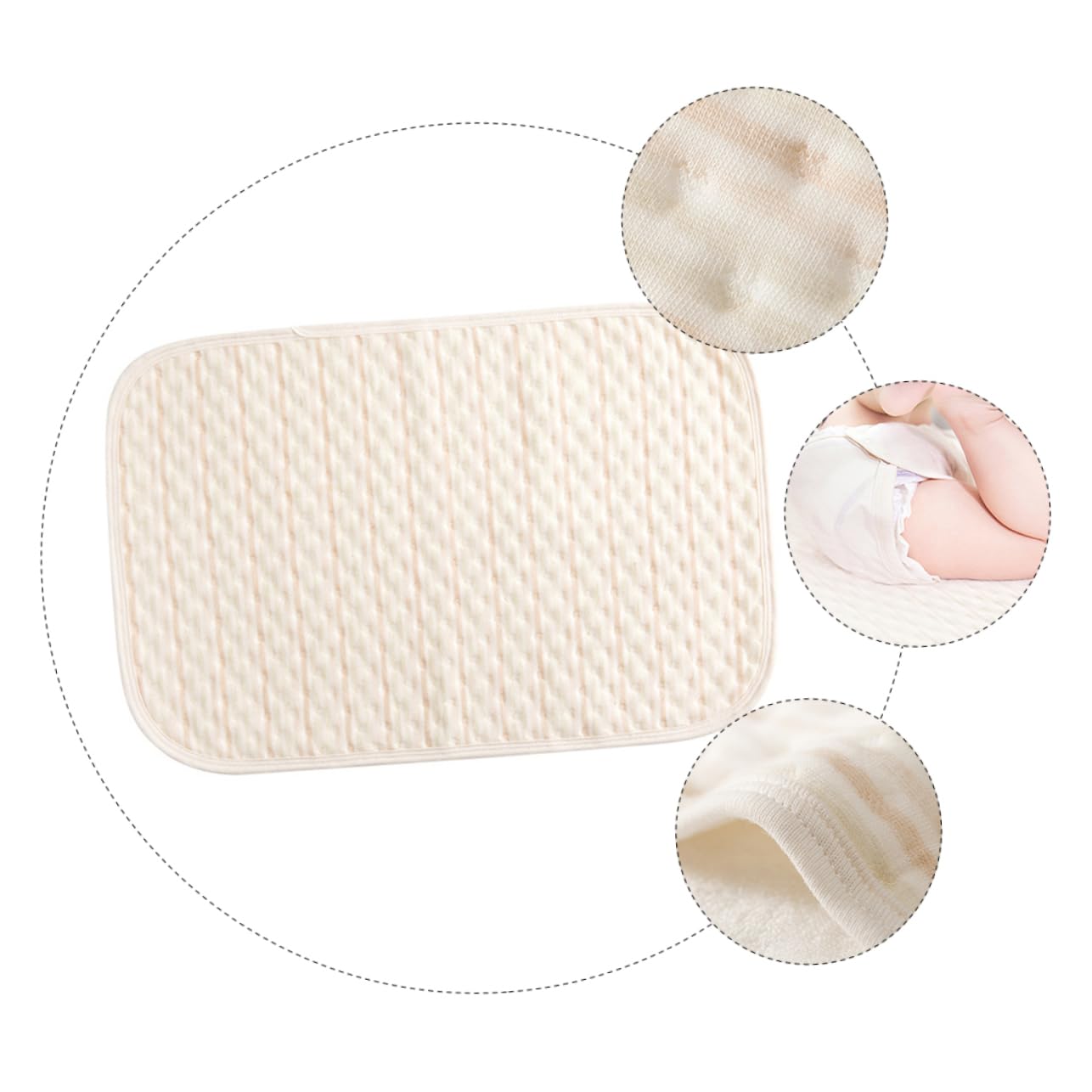 Coussinet Coton Urinaire Septum de Imperméable Lavable en Coloré Bébé
