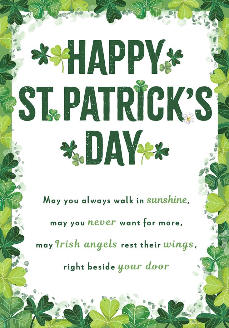 St Patrick's Day Card, Happy St Patrick's Day Verse - 7 x 5 inches - Regal Publishing