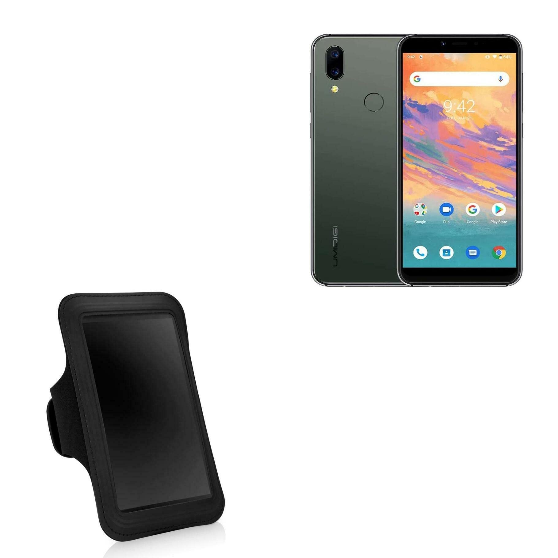 BoxWave Case Compatible with Umidigi A3S - Sports Armband, Adjustable Armband for Workout and Running for Umidigi A3S - Jet Black
