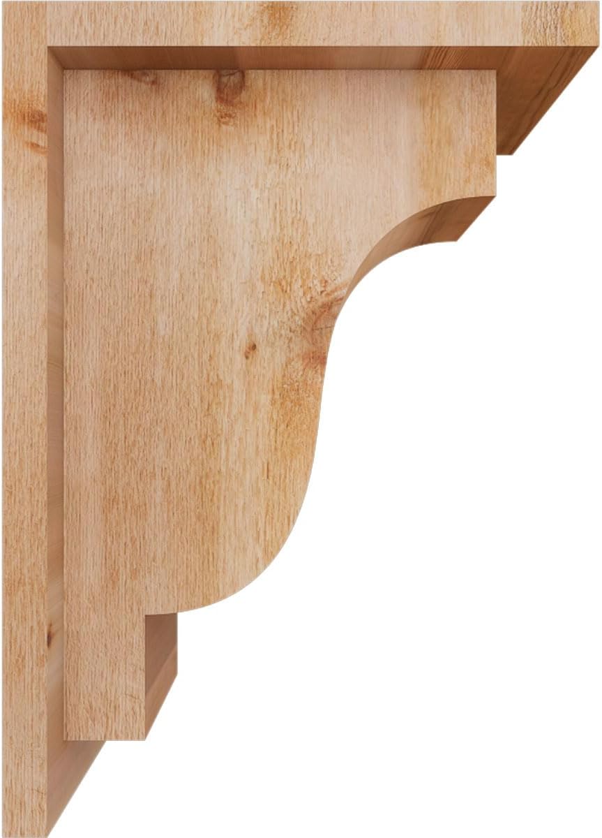 Ekena Millwork COR06X10X14NEW01RWR 6"W x 10"D x 14"H Newport Rough Sawn Corbel w/Backplate, Western Red Cedar