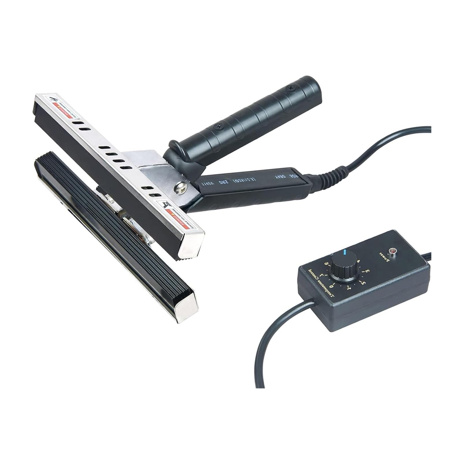 Sellador térmico portátil, sellador de crimpado de mano con tapón de fugas, longitud de sellado de 200 mm a 400 mm, temperatura de 0 a 300 °C, calefacción de doble cara para papel de aluminio y bolsas