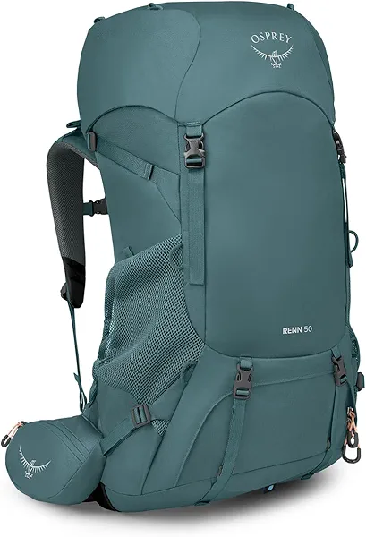 Osprey Renn 50L Women's Backpacking Backpack, Cascade Blue/Melon Orange